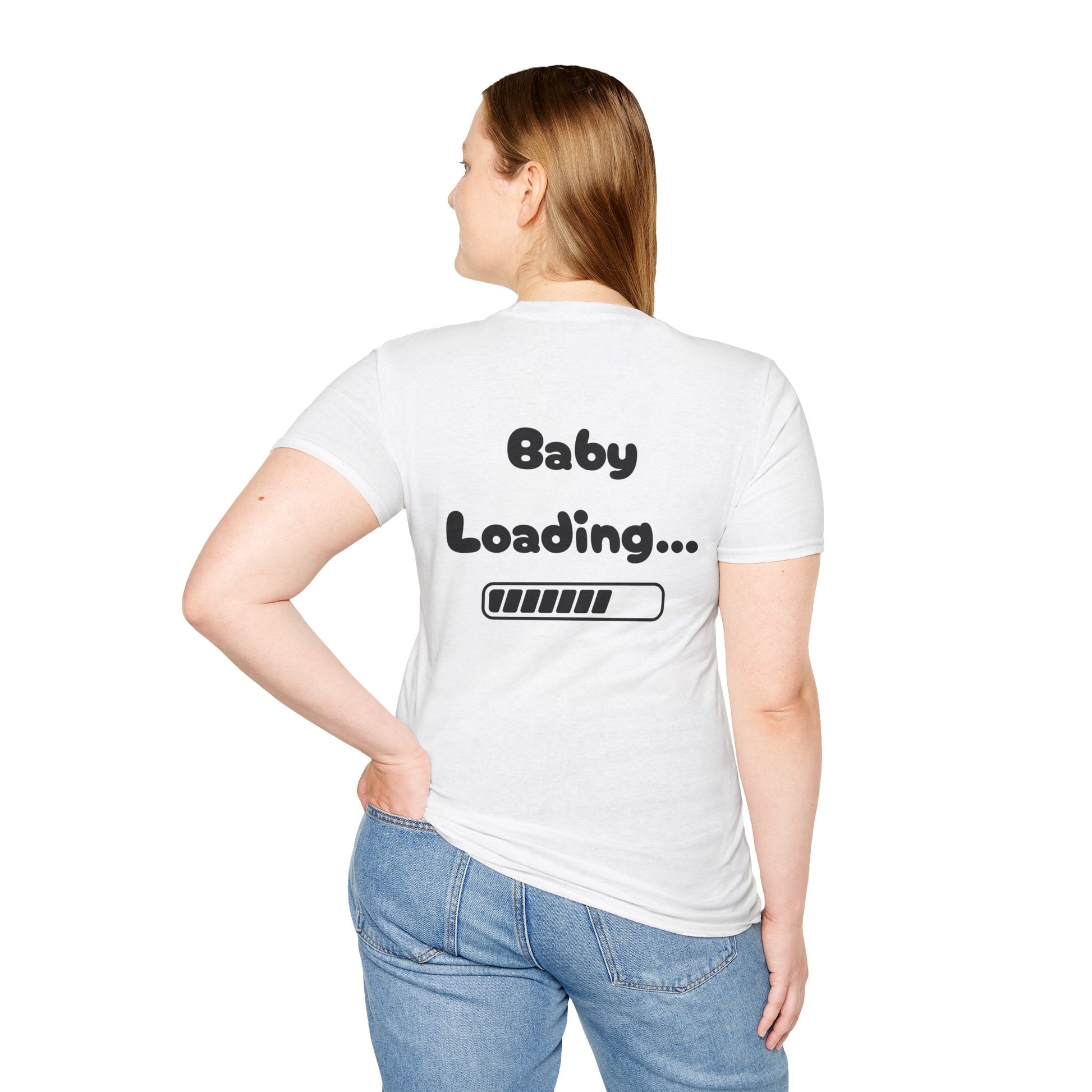 Cute Parent-Child Announcement T-Shirt, Baby Shower Gift, Gender Reveal Shirt, Unisex Softstyle Tee, Family Matching Outfit